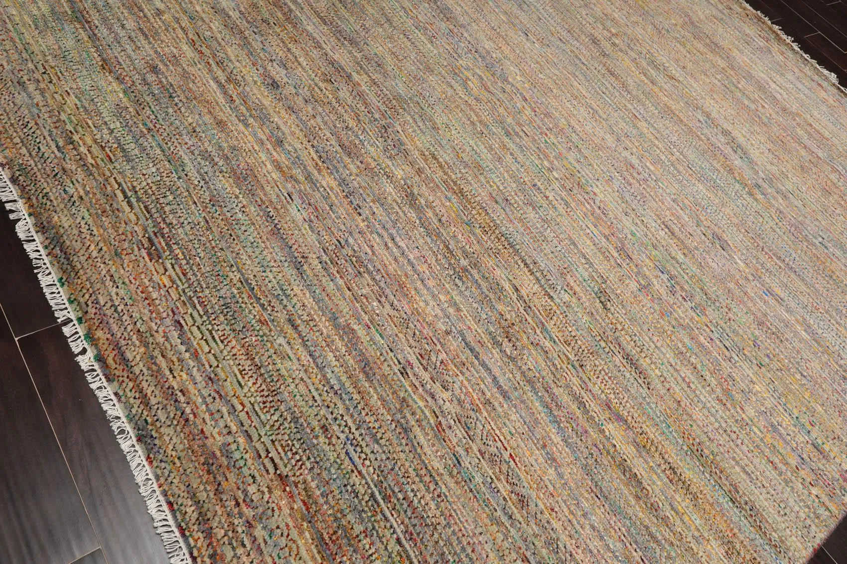 8' x 10' Hand Knotted 100% Wool Muted Modern Oriental Area Rug Tan-1