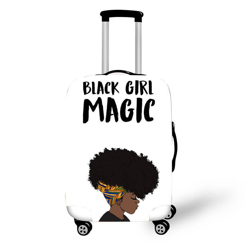 African Art Girl Travel Accessories Luggage Cover Suitcase Protection Baggage Dust Cover Stretch Fabrics 18-30inch