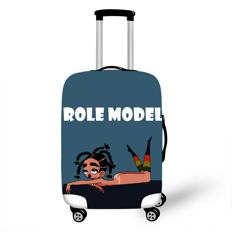 African Art Girl Travel Accessories Luggage Cover Suitcase Protection Baggage Dust Cover Stretch Fabrics 18-30inch