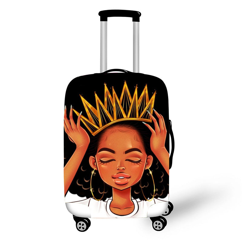 African Art Girl Travel Accessories Luggage Cover Suitcase Protection Baggage Dust Cover Stretch Fabrics 18-30inch