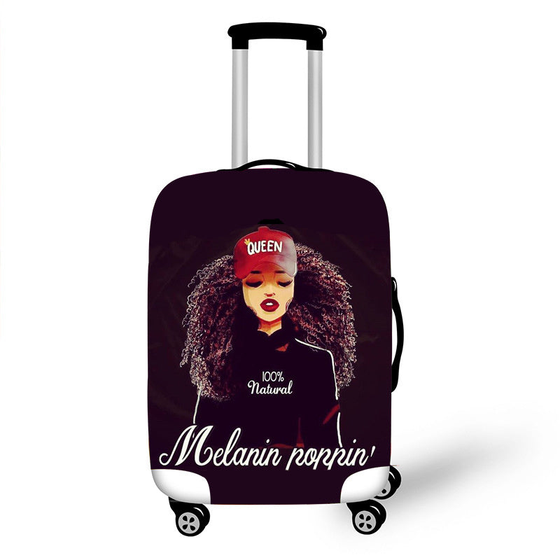 African Art Girl Travel Accessories Luggage Cover Suitcase Protection Baggage Dust Cover Stretch Fabrics 18-30inch