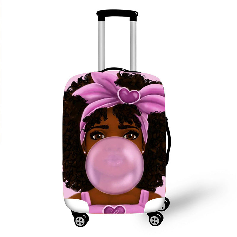 African Art Girl Travel Accessories Luggage Cover Suitcase Protection Baggage Dust Cover Stretch Fabrics 18-30inch