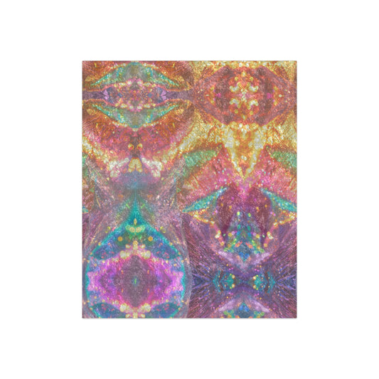 Multicolor Crushed Velvet Geometric Blanket — Luxurious Soft Throw
