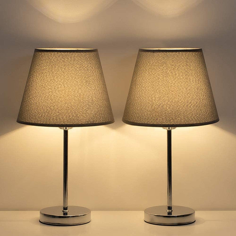 Bedside Lamp Bedroom Warm Hotel Guest Room Study Decoration Wrought Iron Cloth Cover With USB Charging Function Bedside Table Lamp