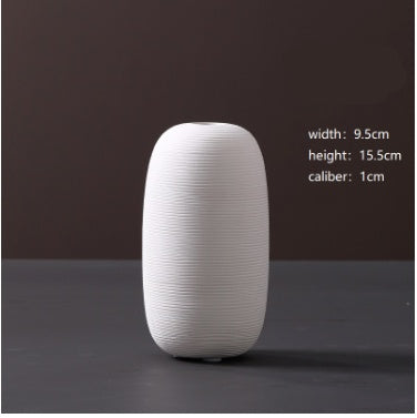 Wholesale Modern Minimalist White Ceramic Vase Ornaments European Creative Art Flower Arrangement Dried Flowers Artificial Flowers Home Decoration
