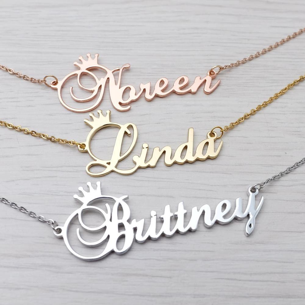 Source Manufacturer Ins Style European And American Fashion Full Diamond Name Letter Custom Necklace Diy Steel Titanium Jewelry Pendant
