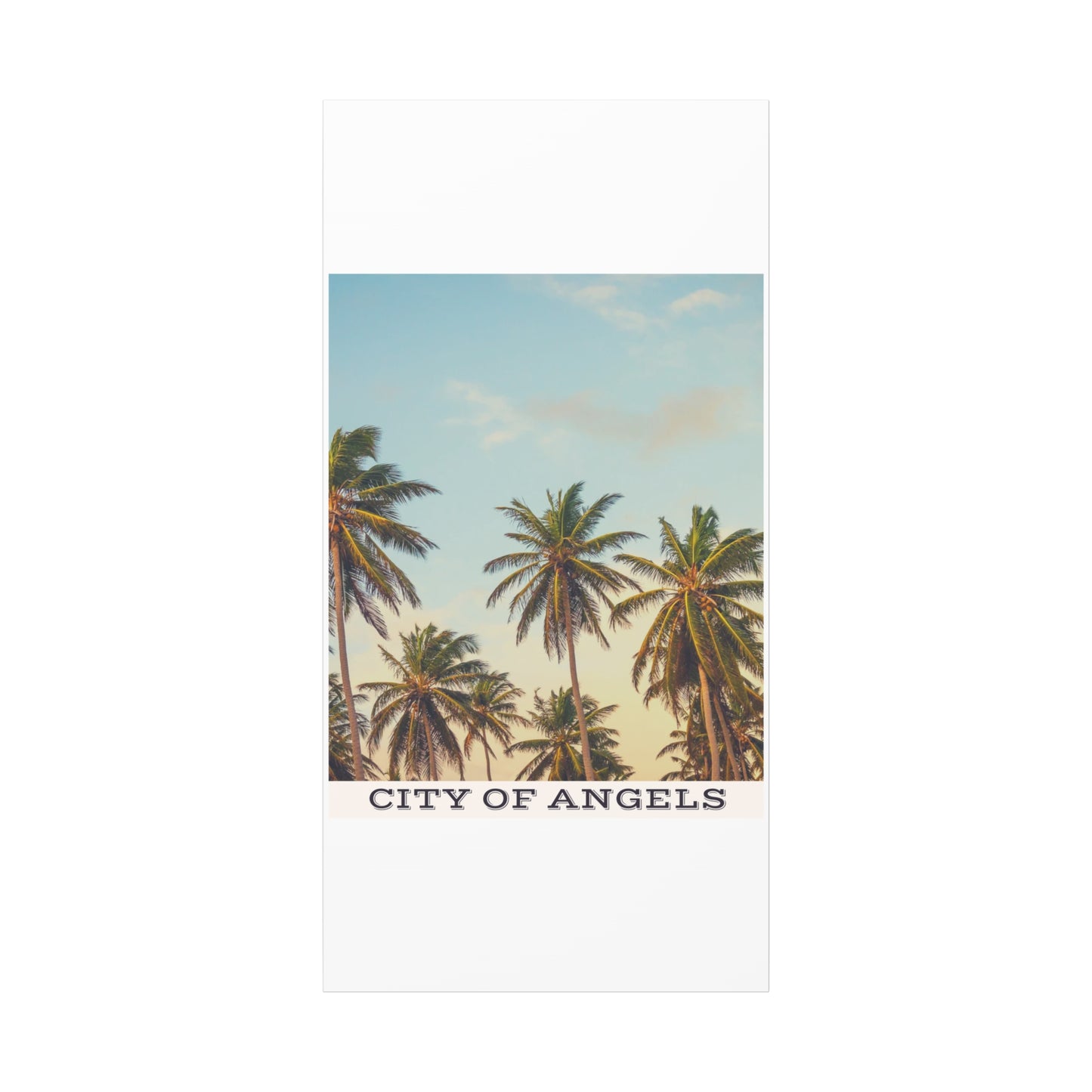 Tropical Palm Tree Canvas Print, City of Angeles Tropical Wall Art, Los Angeles Beach Decor, California Nature Photography, Home Decoration, Gift for Beach Lovers