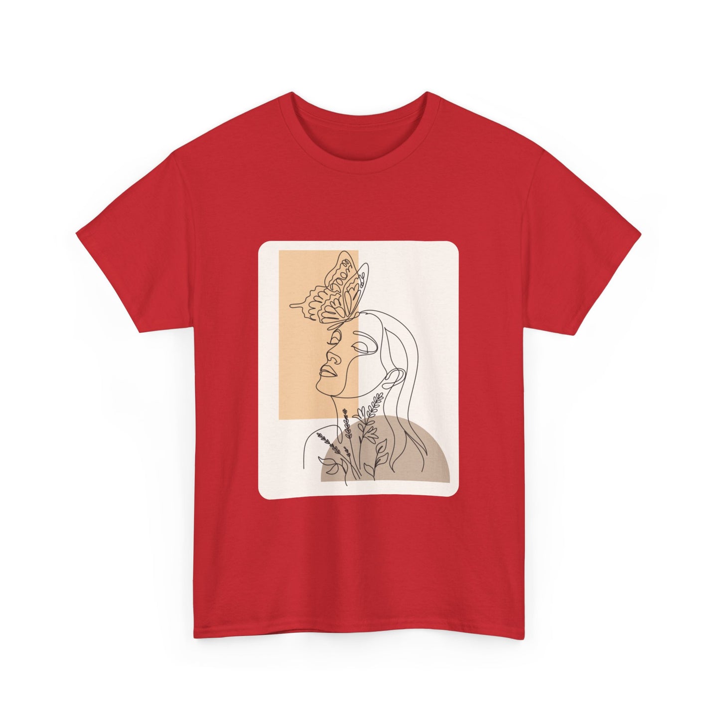 Artistic Unisex Tee: Modern Line Drawing with Butterfly, Perfect for Casual Outings, Gift for Art Lovers, Spring Fashion, Eco-Friendly Wear