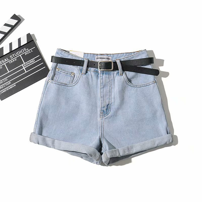 Summer New Denim Shorts Sexy Bag Hip Curled Denim Hot Pants