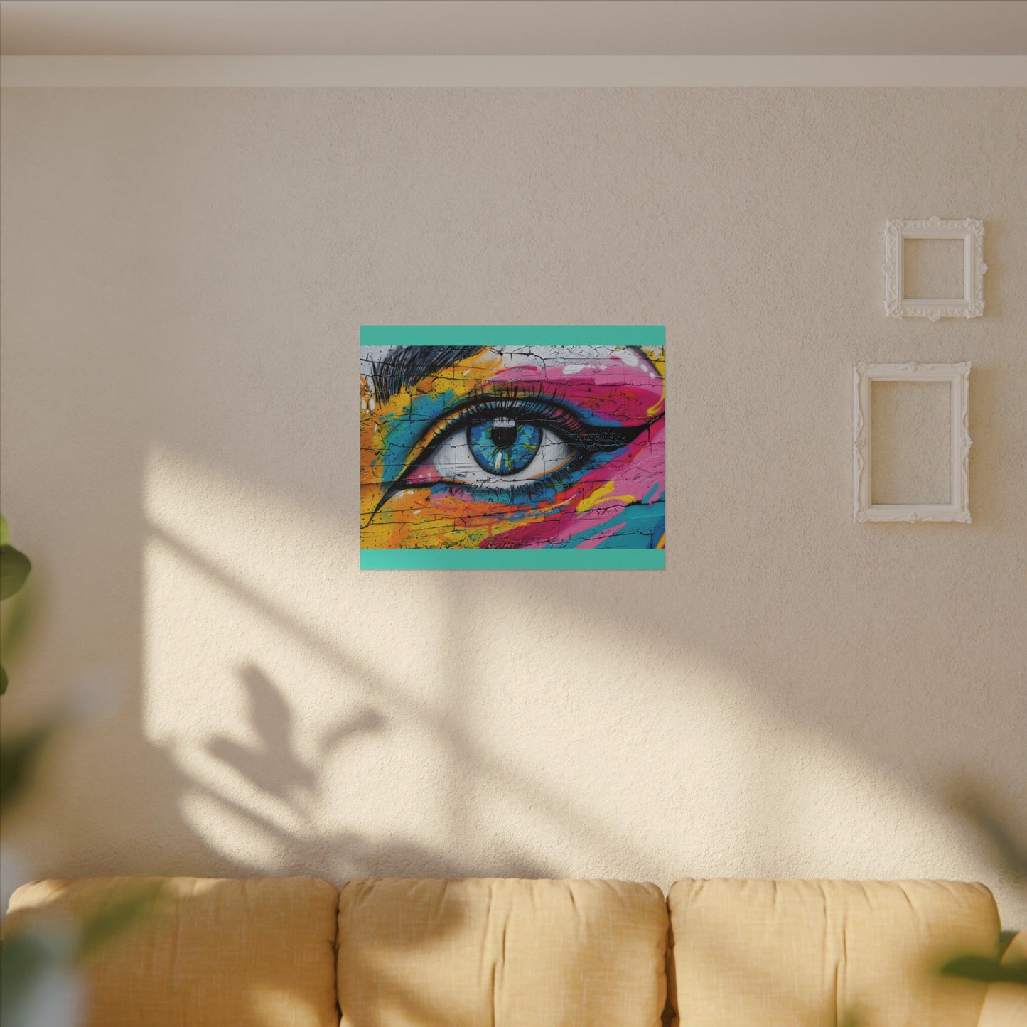Colorful Eye Street Art Matte Canvas Print
