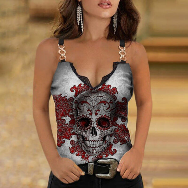 Rose V-neck Printed Camisole