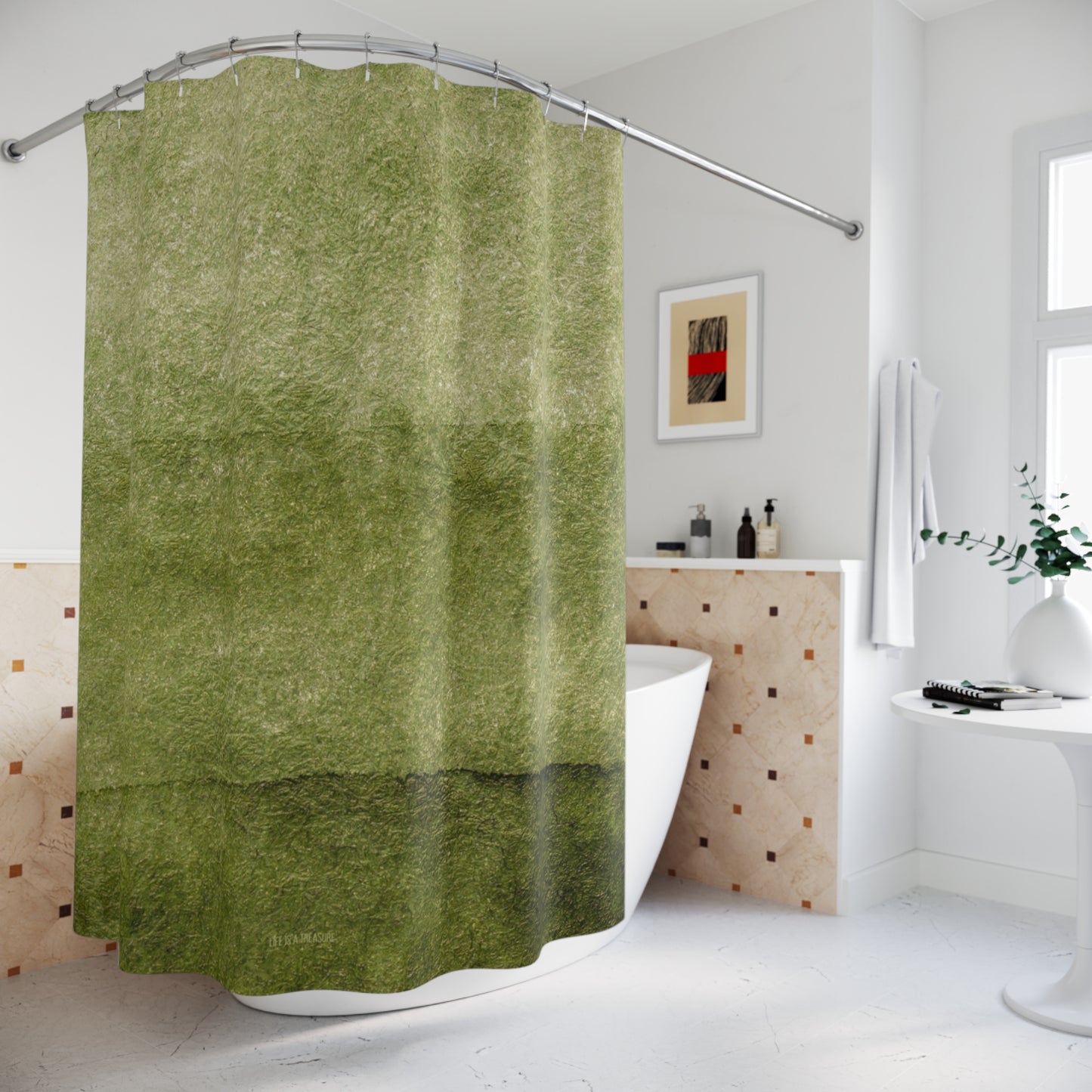 Nature-Inspired Shower Curtain, Eco-Friendly Bathroom Decor, Green Aesthetic Shower Curtain, Boho Home Addition, Gift for Nature Lovers