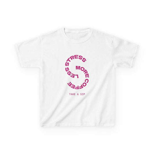 Kids' Coffee Vibes Tee - 'Less Stress, More Coffee'