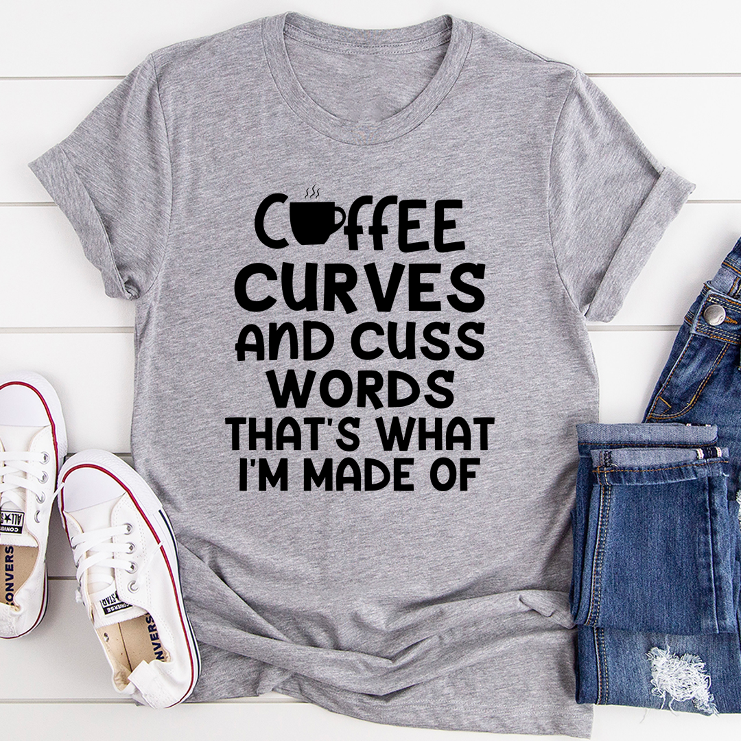Coffee Curves & Cuss Words T-Shirt-1