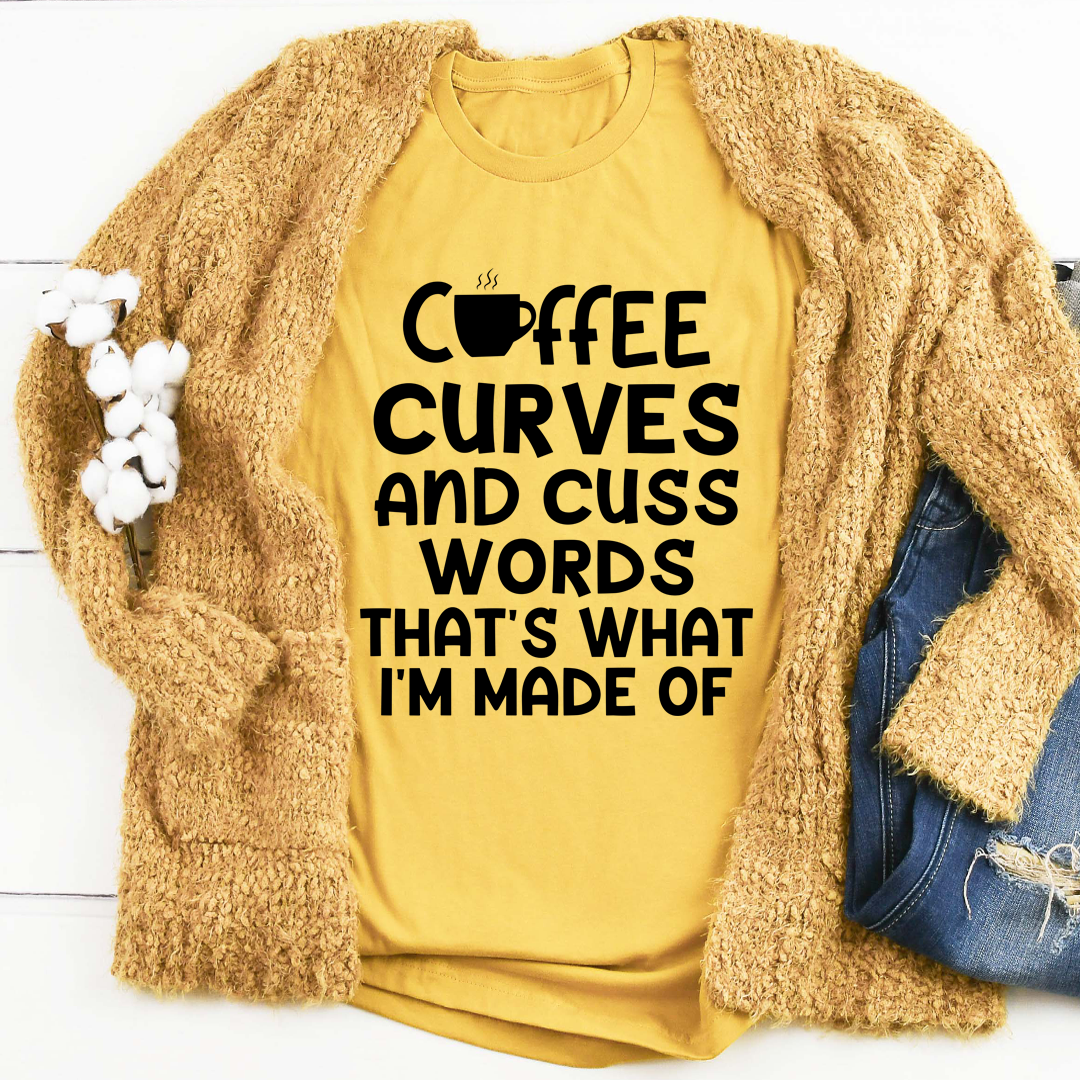 Coffee Curves & Cuss Words T-Shirt-3