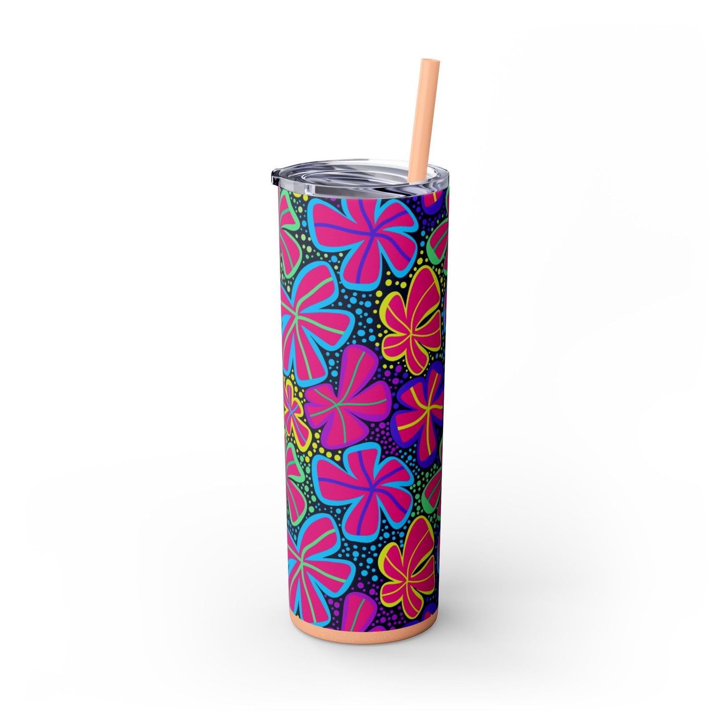 Vibrant Floral Skinny Tumbler, 20oz | Reusable Drink Cup for Home, Office, Road Trips | Fun Gift for Spring, Summer, Birthdays, Garden [...]