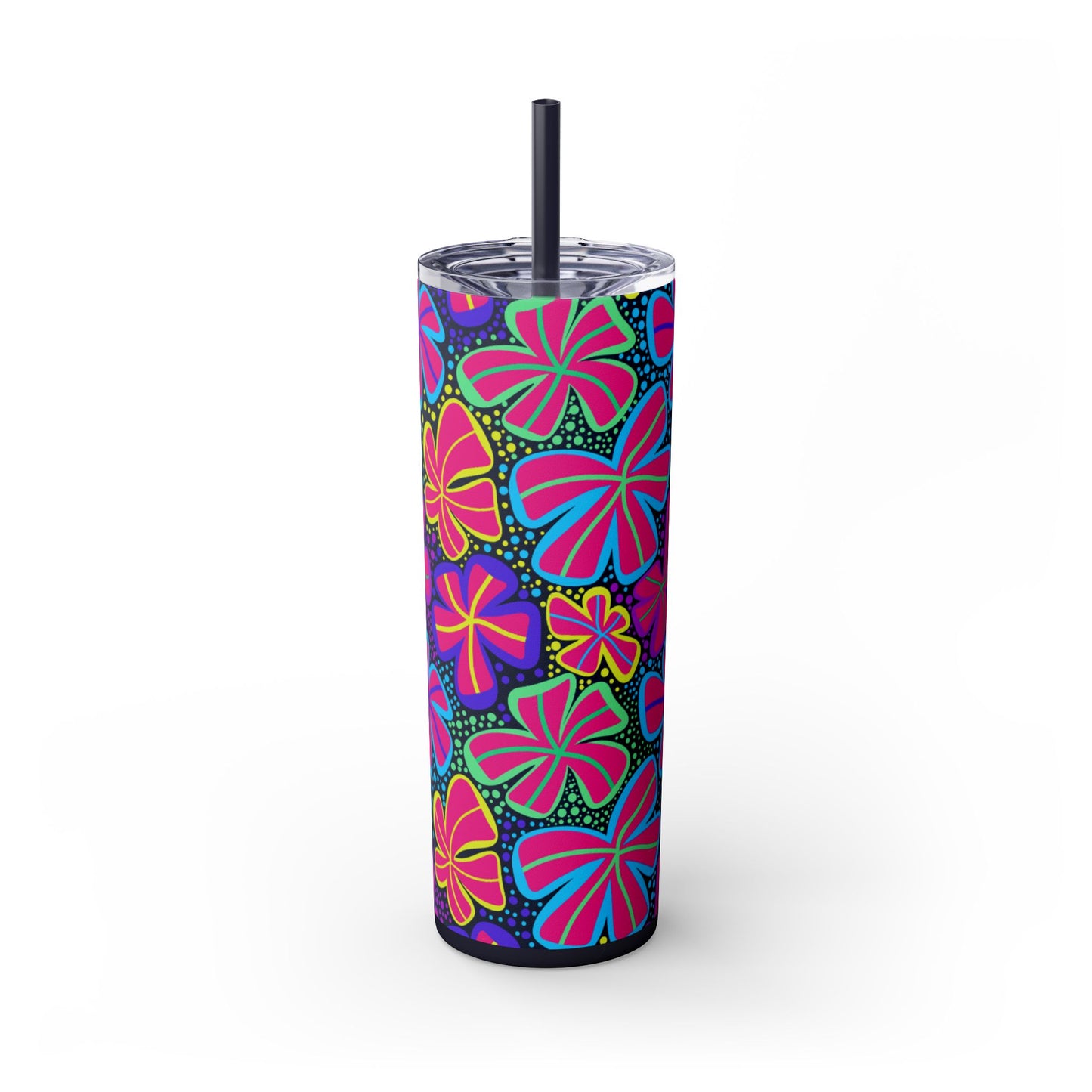 Vibrant Floral Skinny Tumbler, 20oz | Reusable Drink Cup for Home, Office, Road Trips | Fun Gift for Spring, Summer, Birthdays, Garden [...]