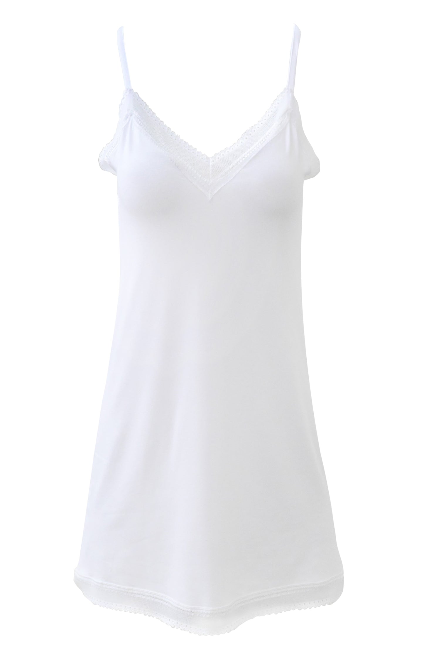 EGI Luxury Viscose Women's Lace-Trimmed Full Slips Chemise. Proudly Made in Italy (1629)