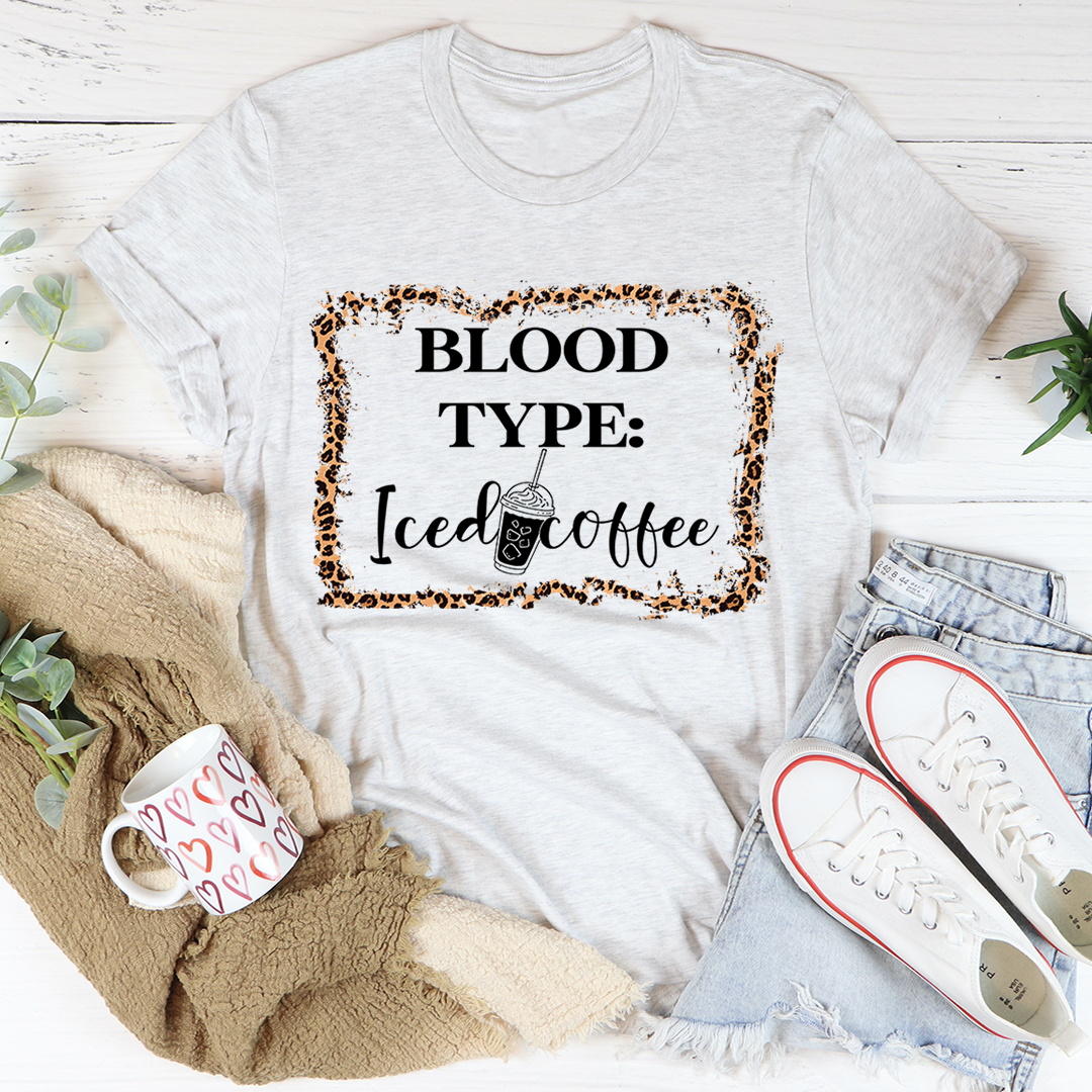 Blood Type Iced Coffee T-Shirt-0