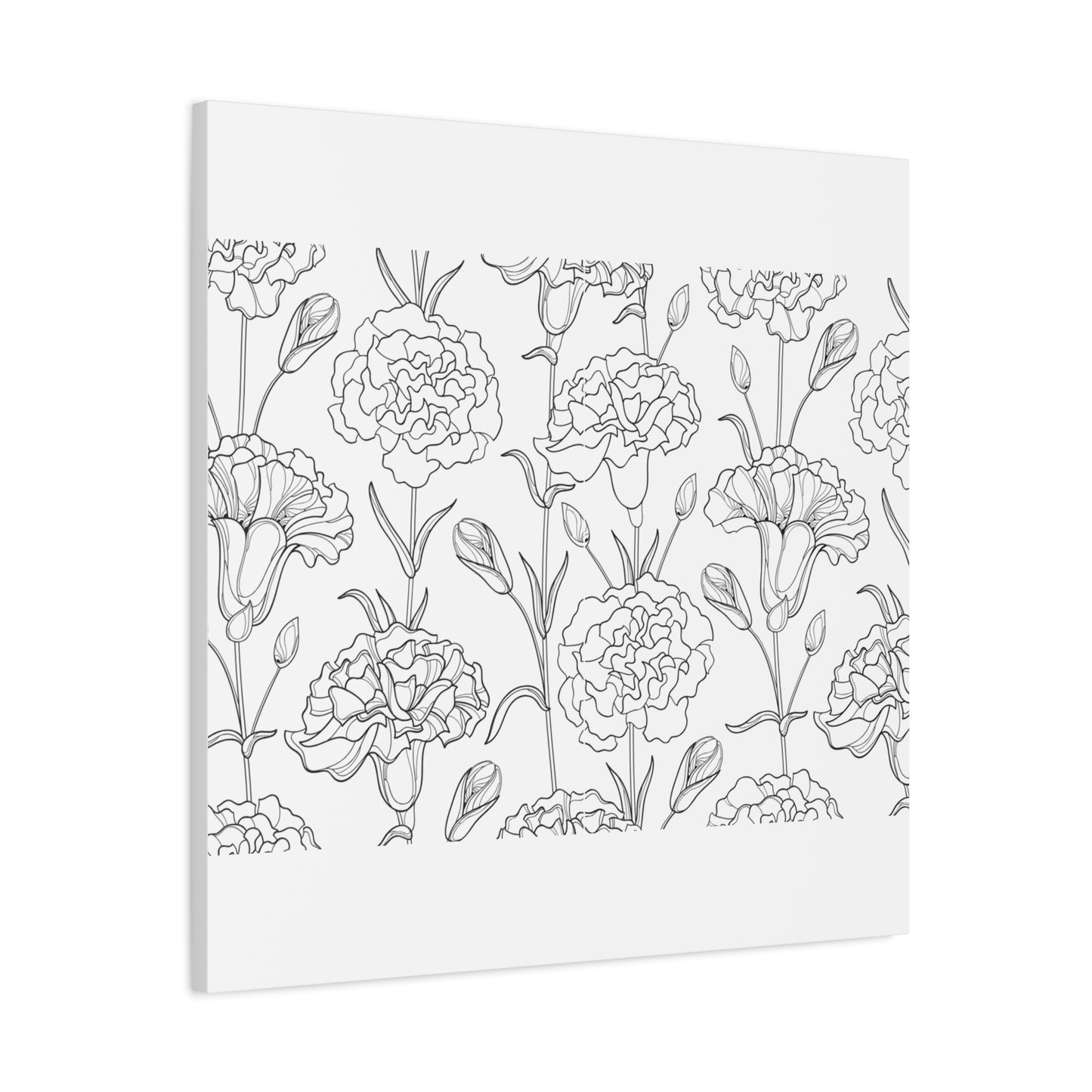 Floral Canvas Art, Stretched Wall Decor, Home Gift, Botanical Print, Modern Design, Matte Finish