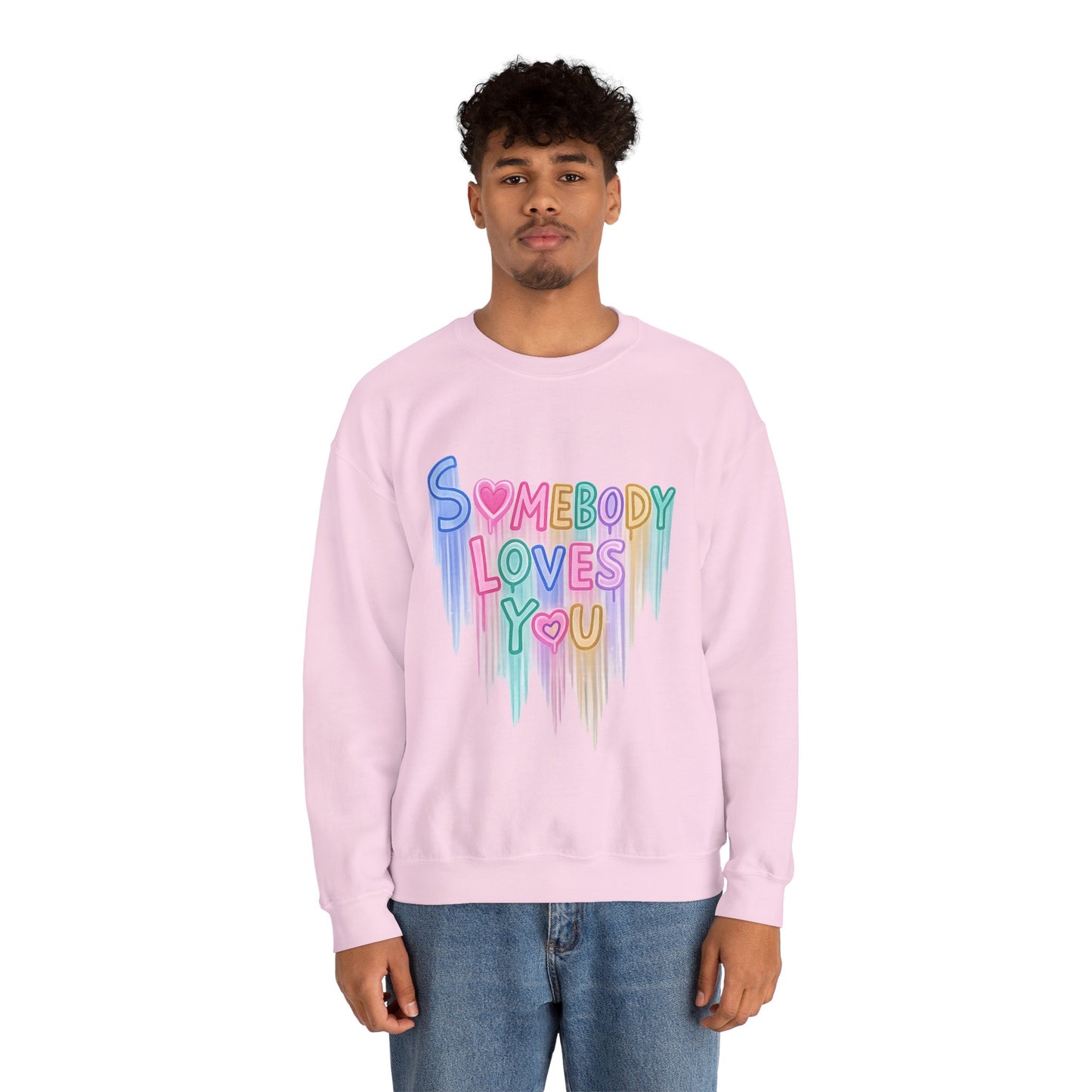 Somebody Loves You Crewneck Sweatshirt — Pastel Drip Love Graphic