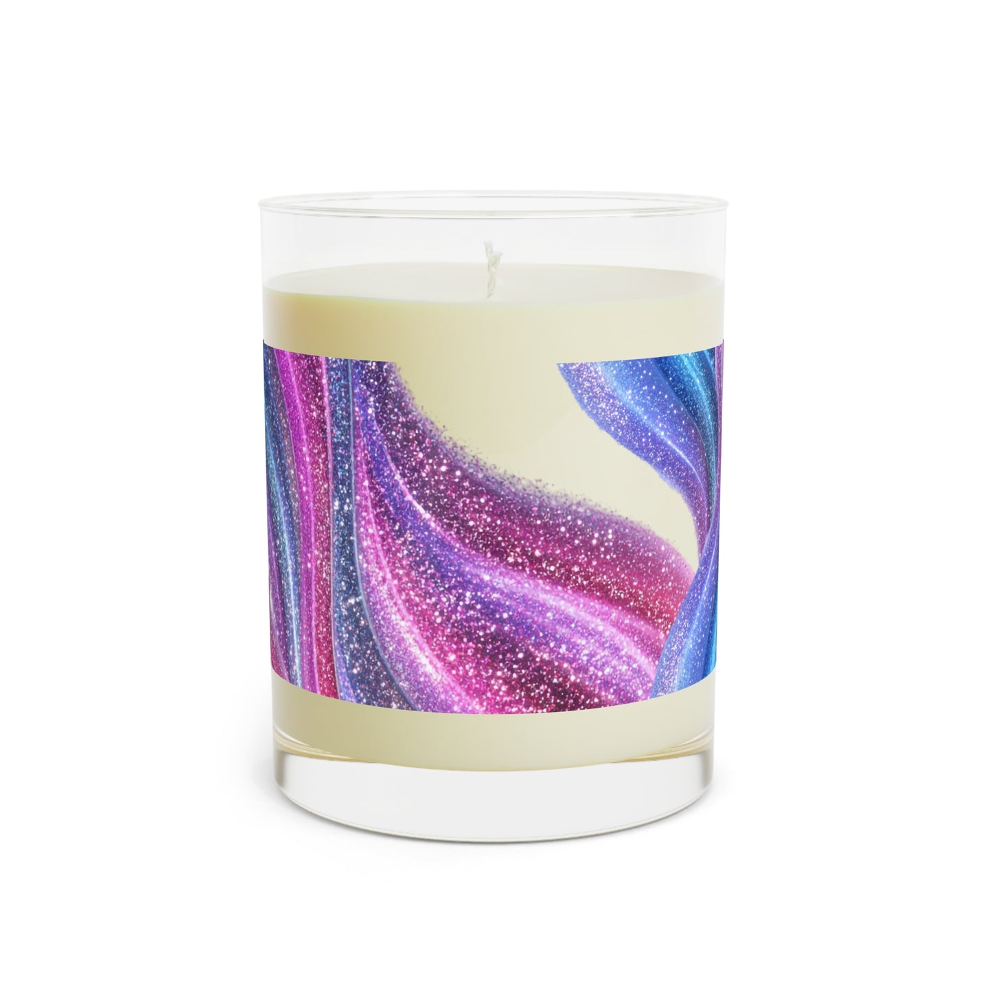 Purple Pink Glitter Swirl Candle 11oz Glass Scented Candle