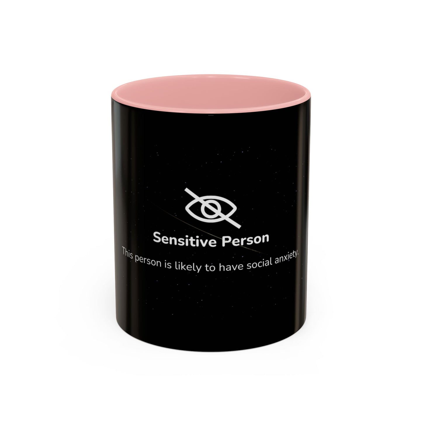 Sensitive Person Social Anxiety Coffee Mug - Black Accent, Gift for Introverts, Social Anxiety Humor, Unique Mug for Tea Lovers, Thoughtful Present