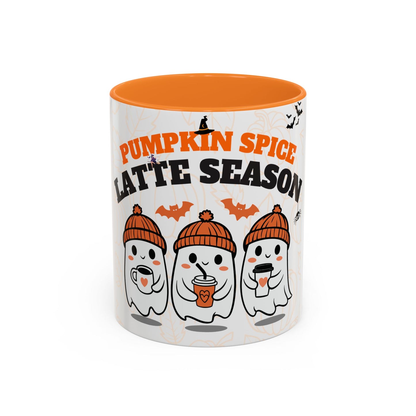 Colorful Pumpkin Spice Ghost Mugs | Cute Fall Coffee Cups, Halloween Gift, Seasonal Drinkware, Cozy Vibe, Latte Lovers