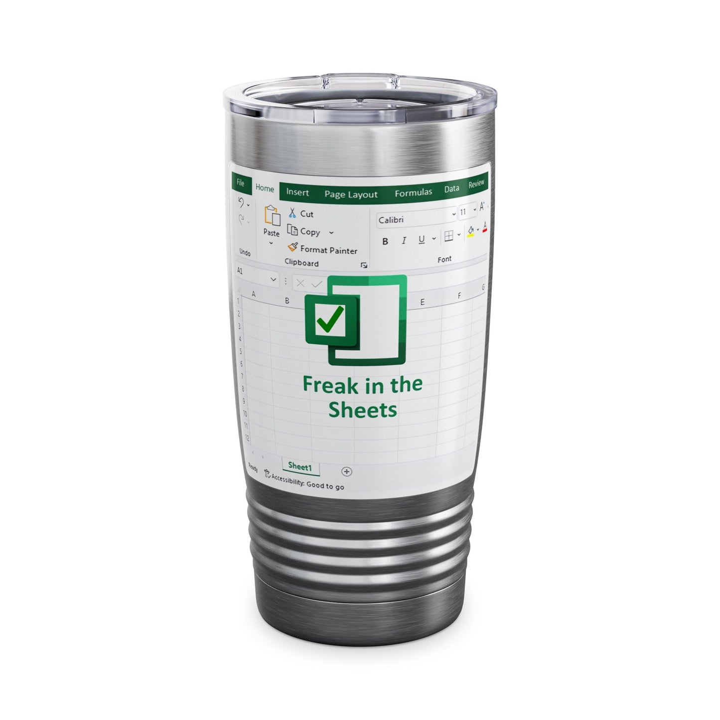 Excel Spreadsheet Ringneck Tumbler - 20oz, Funny Office Mug, Geek Gift, Work Motivational Cup, Personalized Travel Mug Drinkware