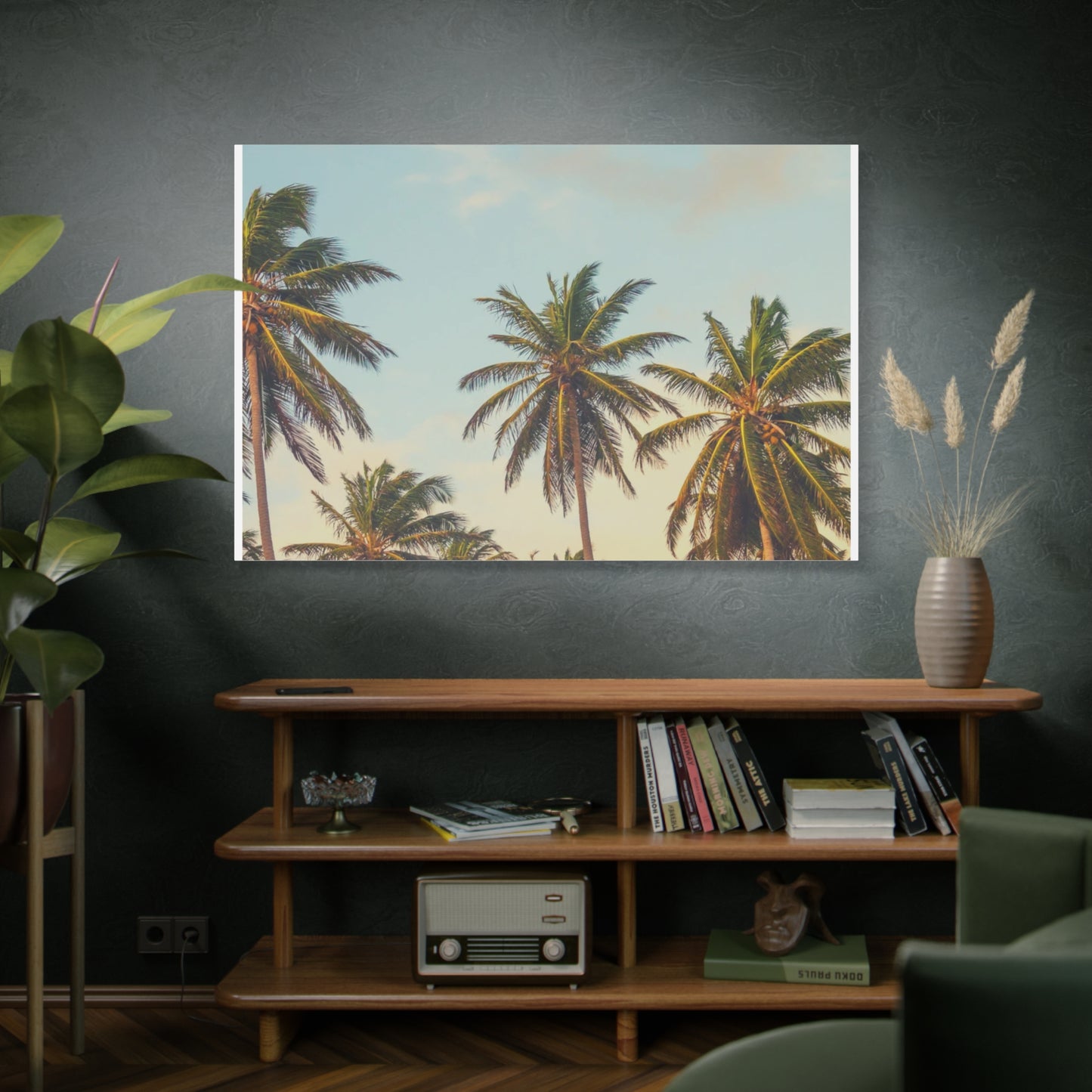 Tropical Palm Tree Canvas Print, City of Angeles Tropical Wall Art, Los Angeles Beach Decor, California Nature Photography, Home Decoration, Gift for Beach Lovers
