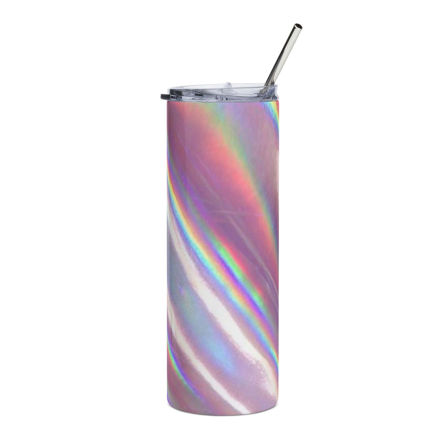 Iridescent Holographic Swirl Print Tumbler | 20oz Stainless Steel