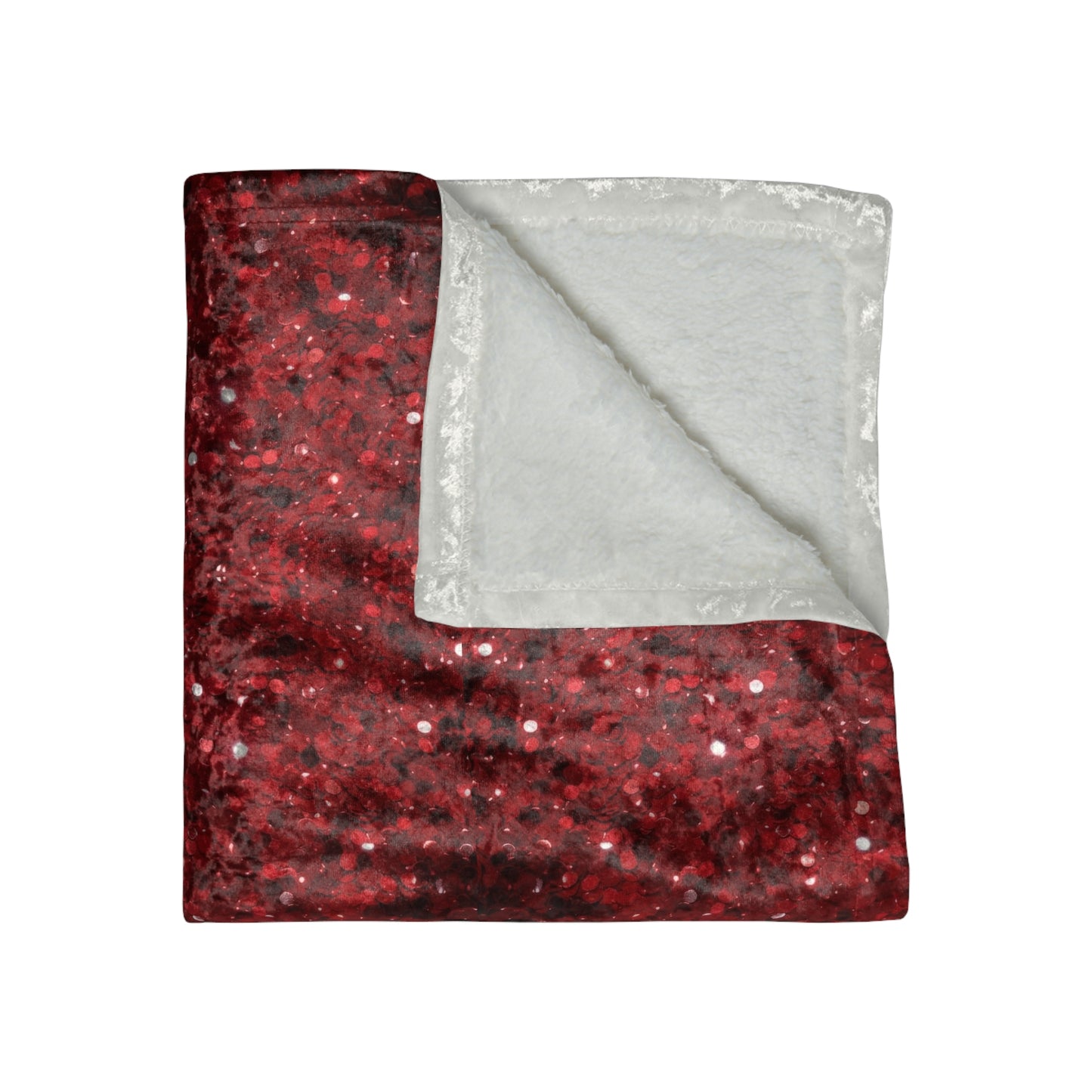 Crushed Velvet Throw Blanket — Luxurious Red Velvet Cozy Blanket for Living Room, Bedroom & Holiday Gift