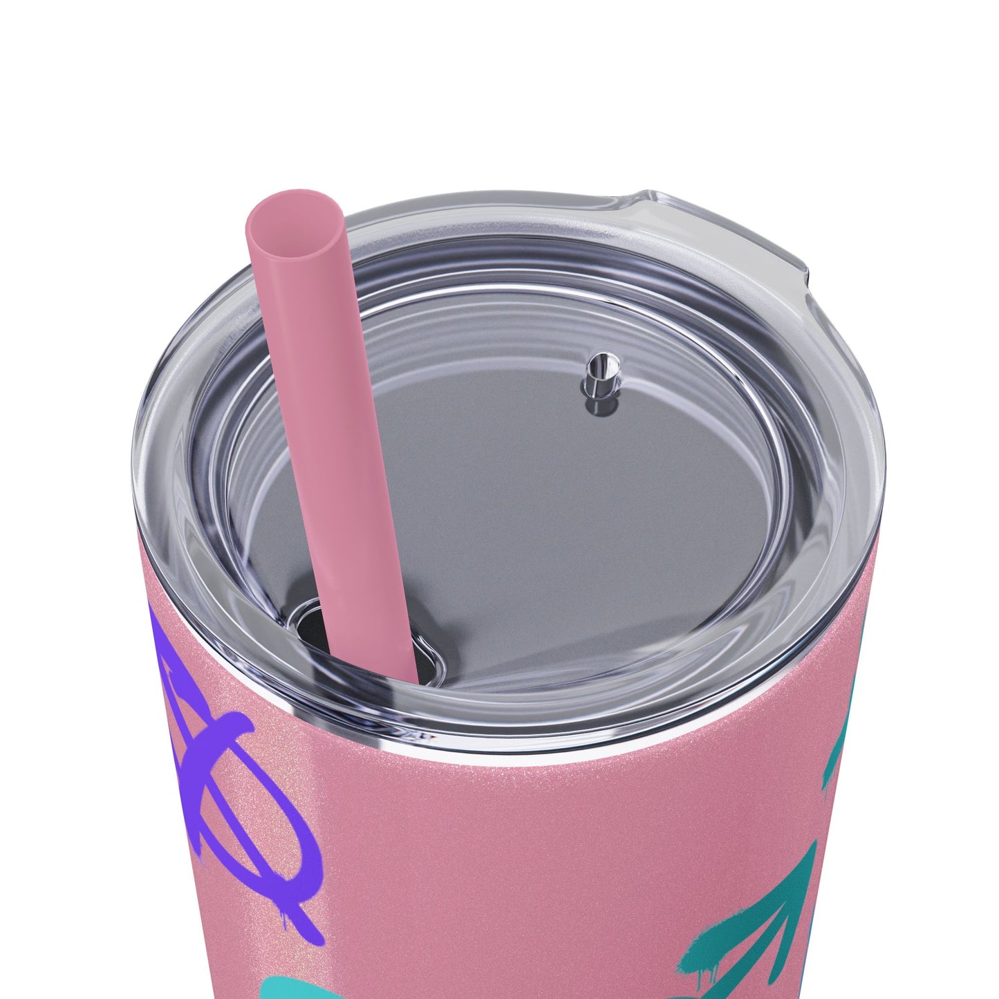 Trendy Skinny Tumbler with Straw, 20oz | Unique Graffiti Style Drinkware for Teens, Gifts, Parties, and Everyday Use