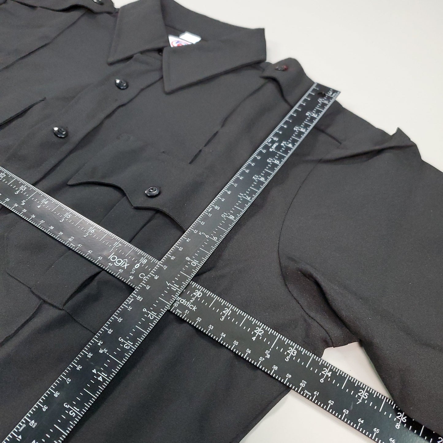 FIRST CLASS Short Sleeve Uniform Shirt Men's Sz L Black LS03 (New)