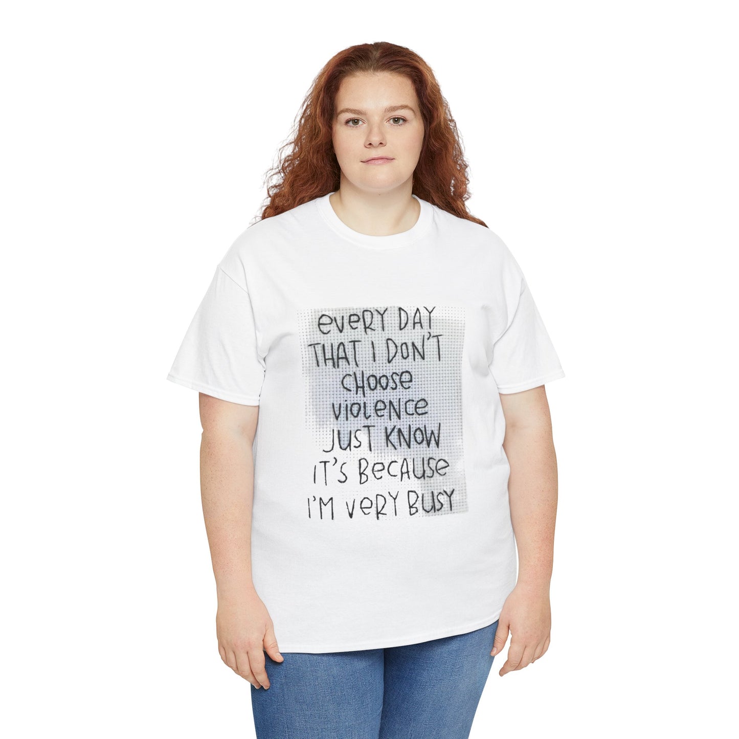 Inspirational Quote Unisex Tee - "Every Day That I Don't Choose Violence" Message, Casual Wear, Gift for Friends, Motivational