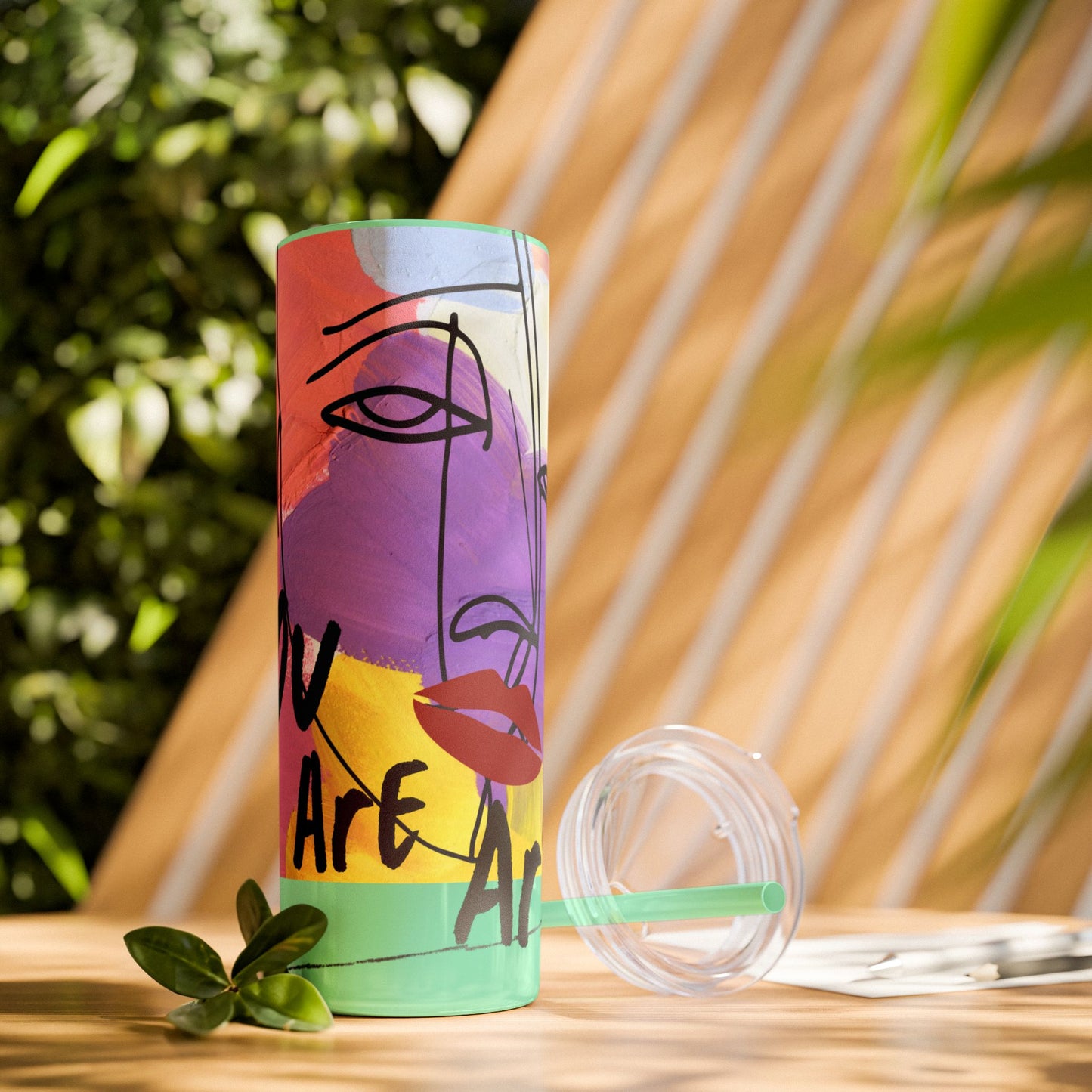 Artistic Skinny Tumbler with Straw, 20oz | Inspirational Drinkware, Colorful Water Bottle, Unique Gift Idea, Motivational Mug, [...]