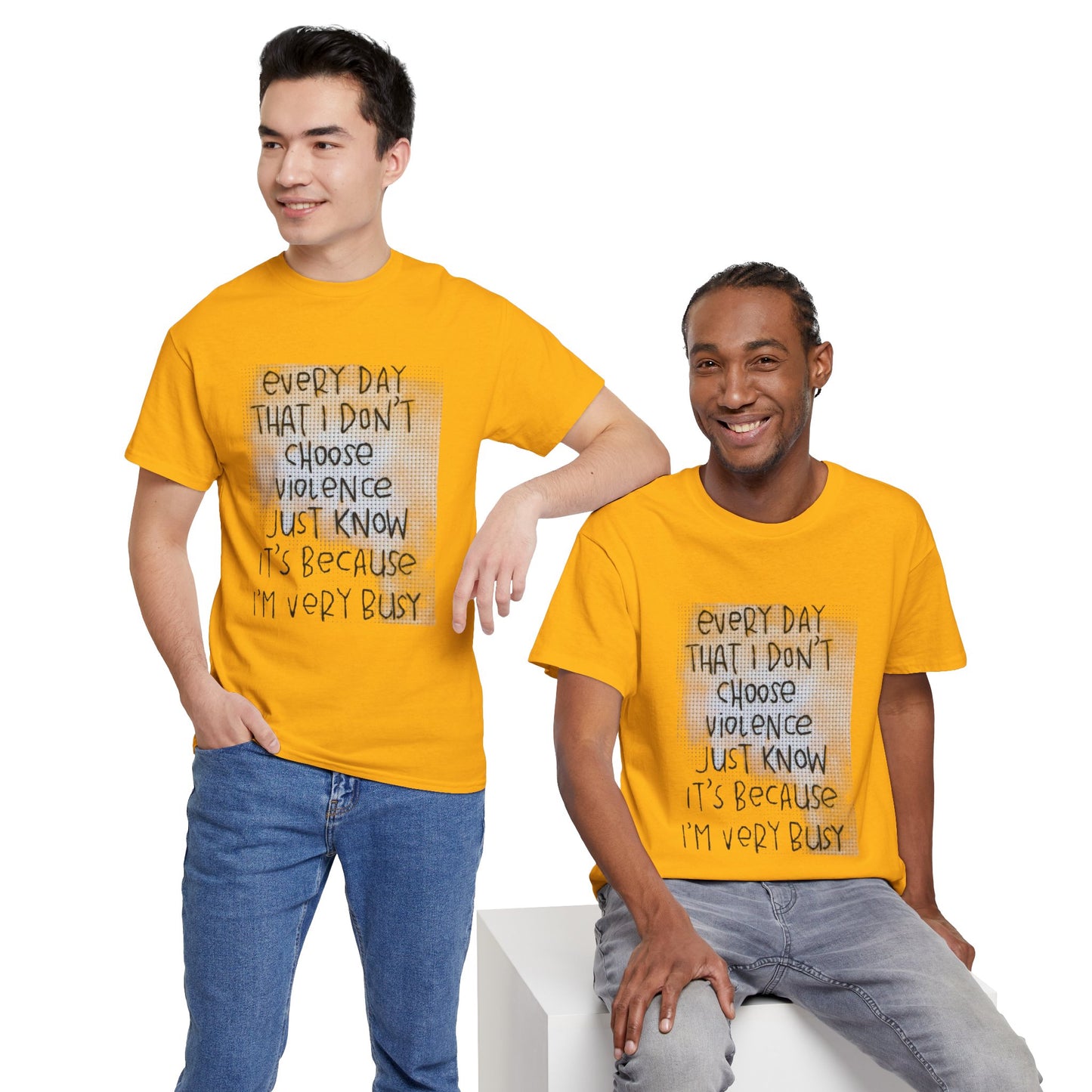 Inspirational Quote Unisex Tee - "Every Day That I Don't Choose Violence" Message, Casual Wear, Gift for Friends, Motivational