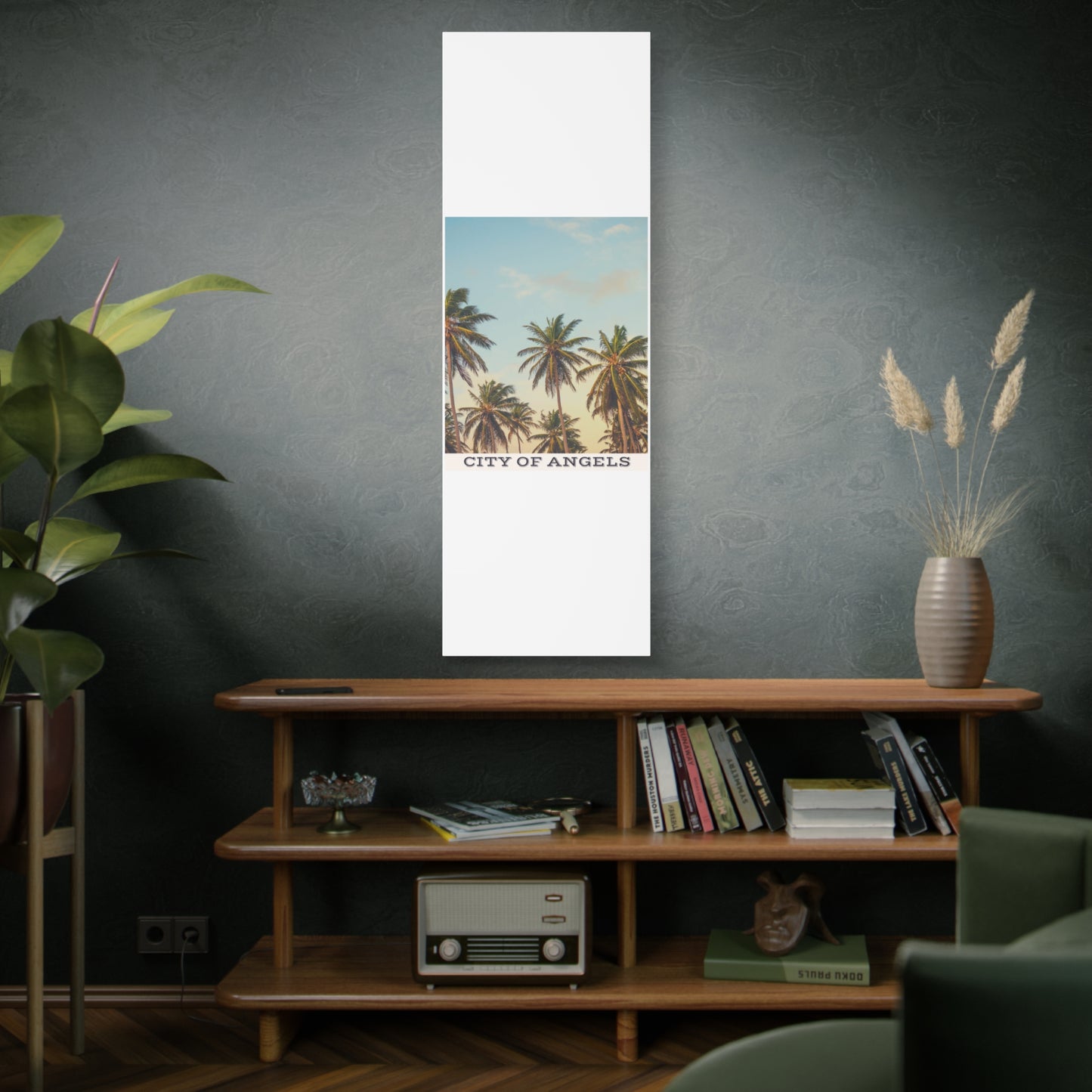 Tropical Palm Tree Canvas Print, City of Angeles Tropical Wall Art, Los Angeles Beach Decor, California Nature Photography, Home Decoration, Gift for Beach Lovers
