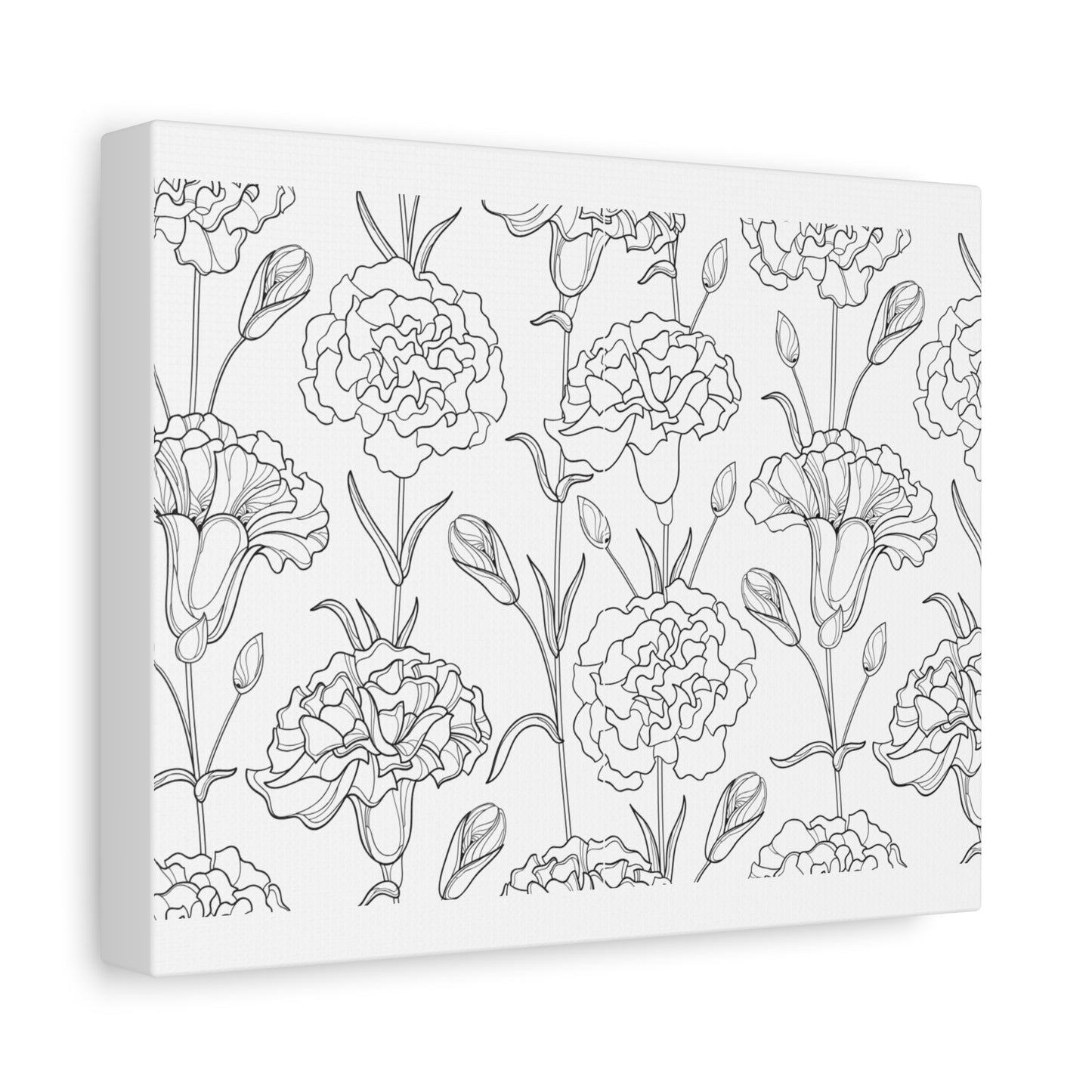 Floral Canvas Art, Stretched Wall Decor, Home Gift, Botanical Print, Modern Design, Matte Finish
