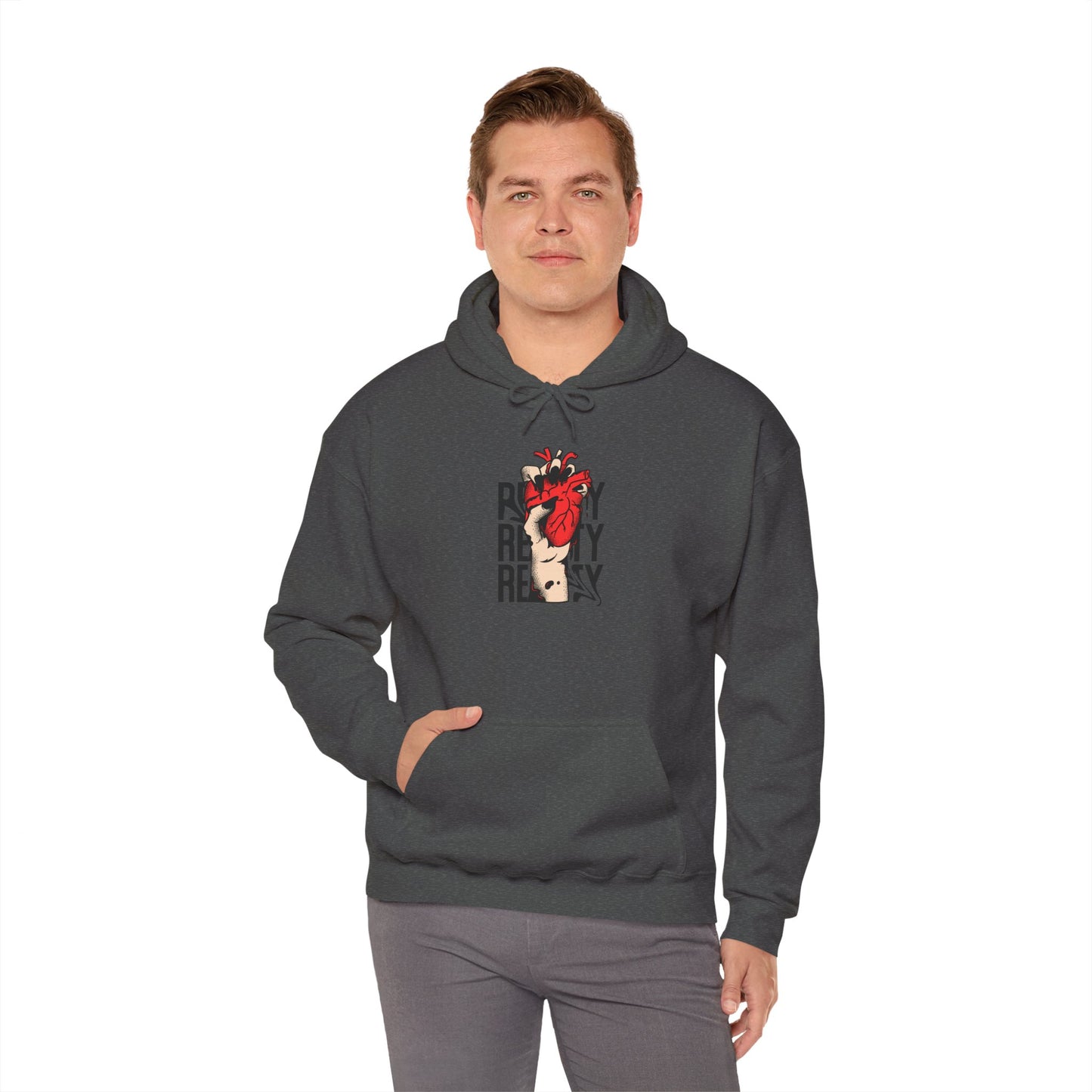 Reality-Themed Unisex Heavy Blend Hoodie for Daily Inspiration, Motivational Sweatshirt, Cozy Gift for Friends, Statement Apparel, [...]
