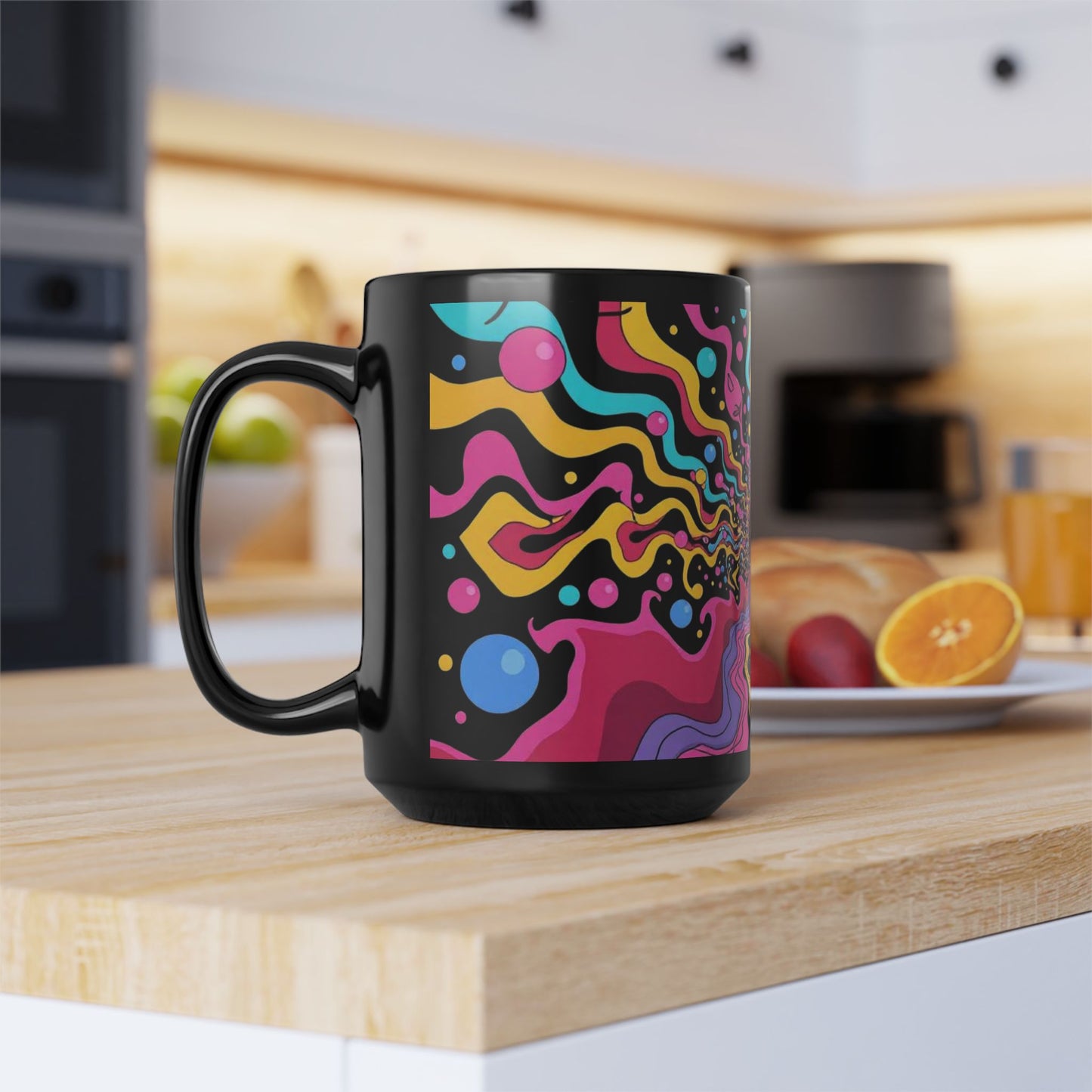 Psychedelic Coffee Mug, Colorful Mug for Coffee Lovers, Boho Gift, Unique Tea Cup, Artistic Drinkware