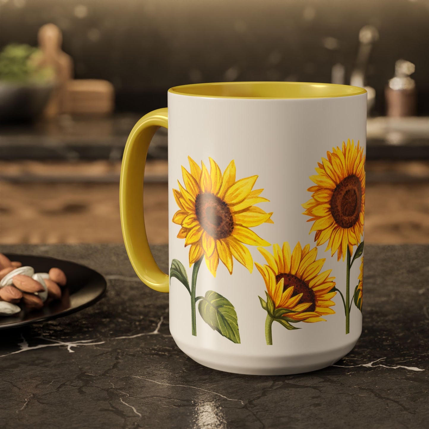 Sunflower Butterfly Mug - Cheerful Coffee Cup, Flower Mug, Gift for Garden Lovers, Spring Decor, Nature Inspired Kitchenware