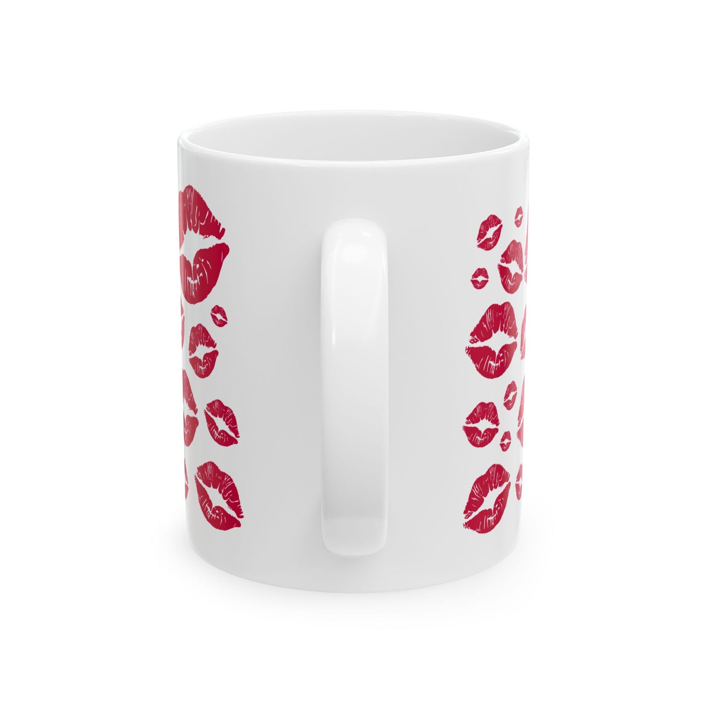Romantic Kiss Print Ceramic Mug, Perfect for Valentine's Day Gift, Couples Coffee Mug, Lip Print Tea Cup, Cute Kitchen Decor