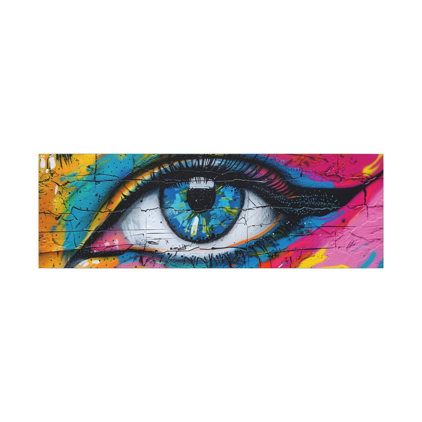 Colorful Eye Street Art Matte Canvas Print