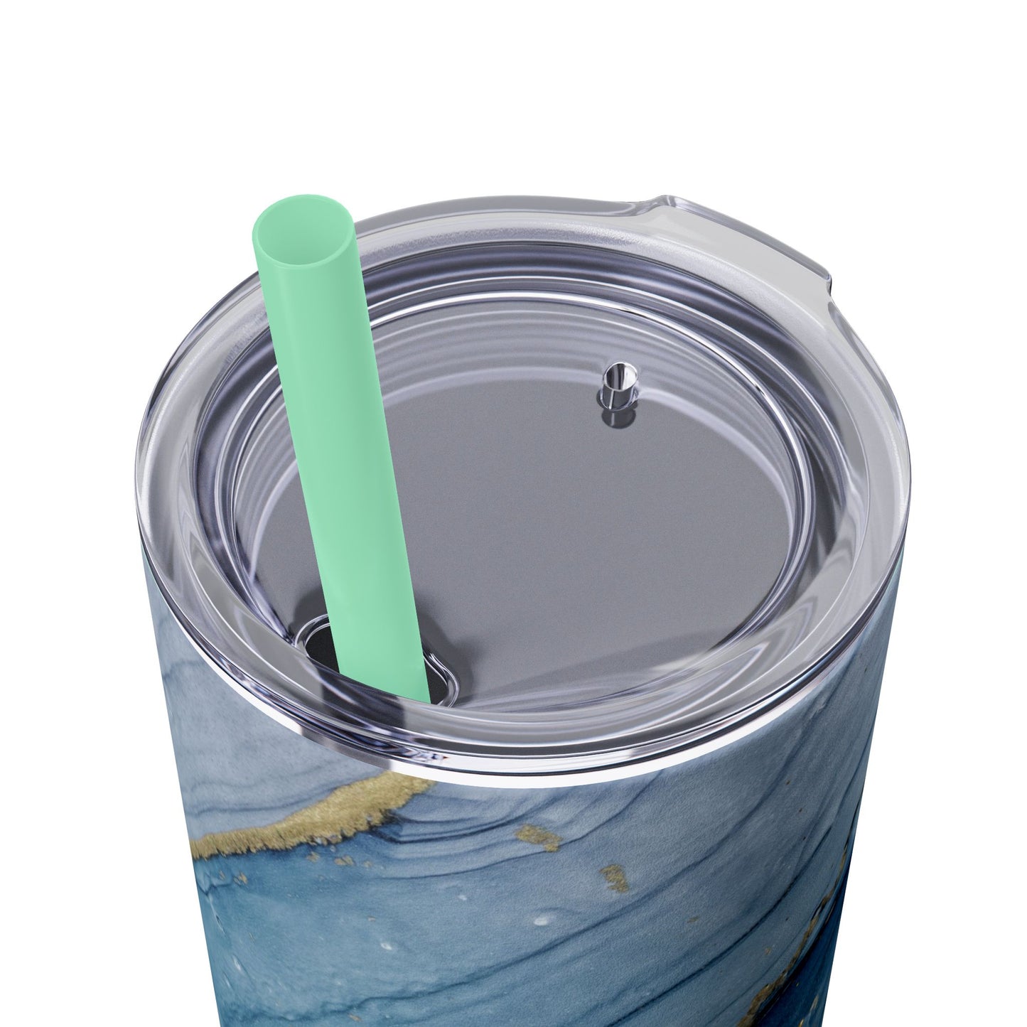Elegant Blue Marble Skinny Tumbler, 20oz - Stylish Drinkware for Daily Use, Gifts, Celebrations, Eco-Friendly, Travel Mug