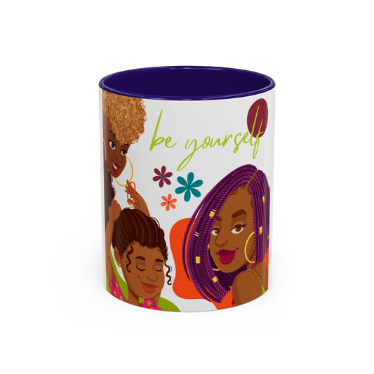 Colorful Be Yourself Mug, Inspirational Coffee Cup, Gift for Friends, Empowerment Mug, Unique Art Mug, Perfect for Birthdays
