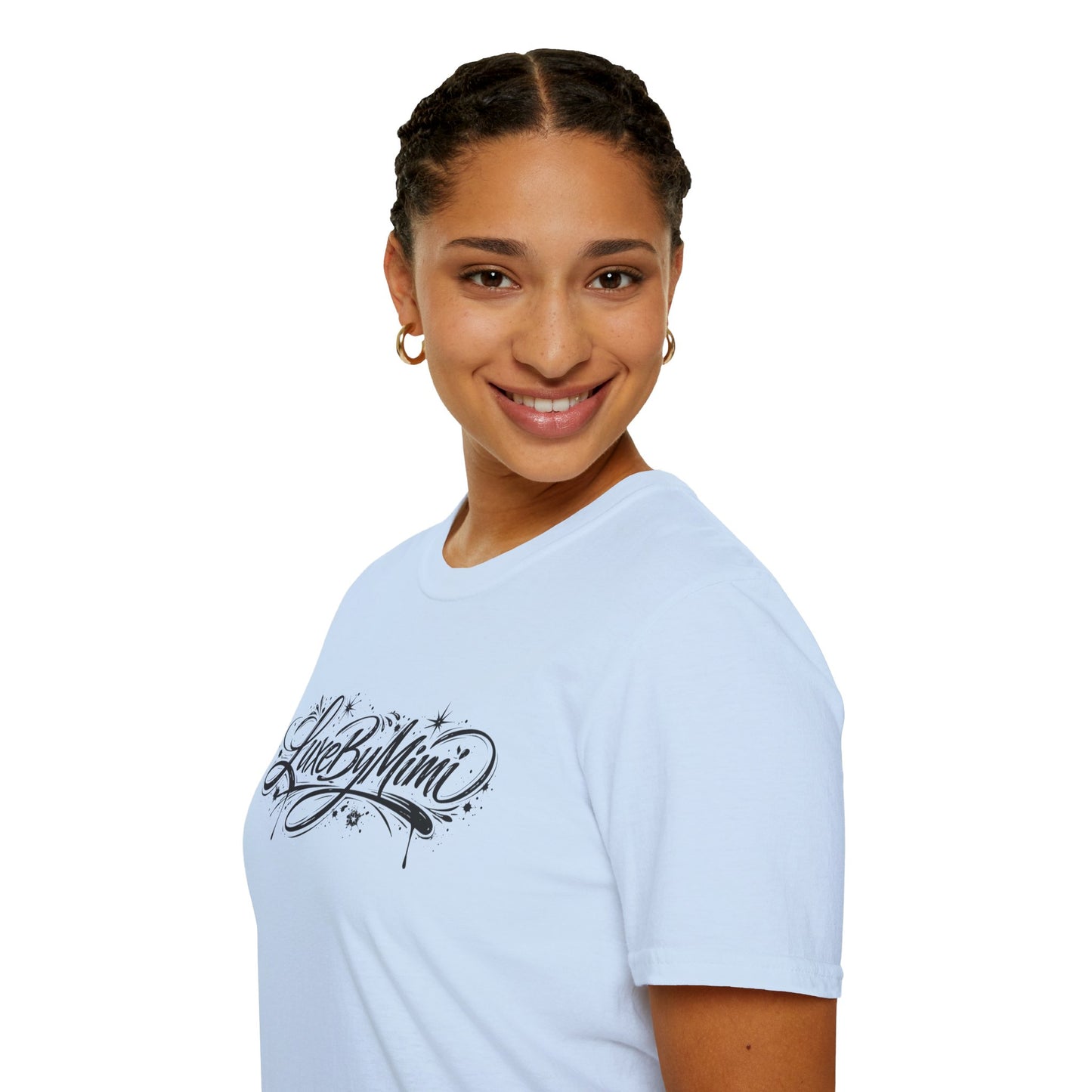 LuxeByMimi Script Tee — Elegant Calligraphy Logo T-Shirt