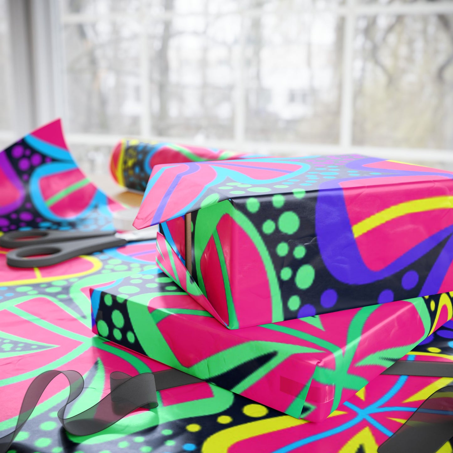 Vibrant Gift Wrapping Papers, Colorful Party Wrap, Floral Print Gift Wrap, Eco-Friendly Wrap, Birthday, Holiday, DIY Crafts