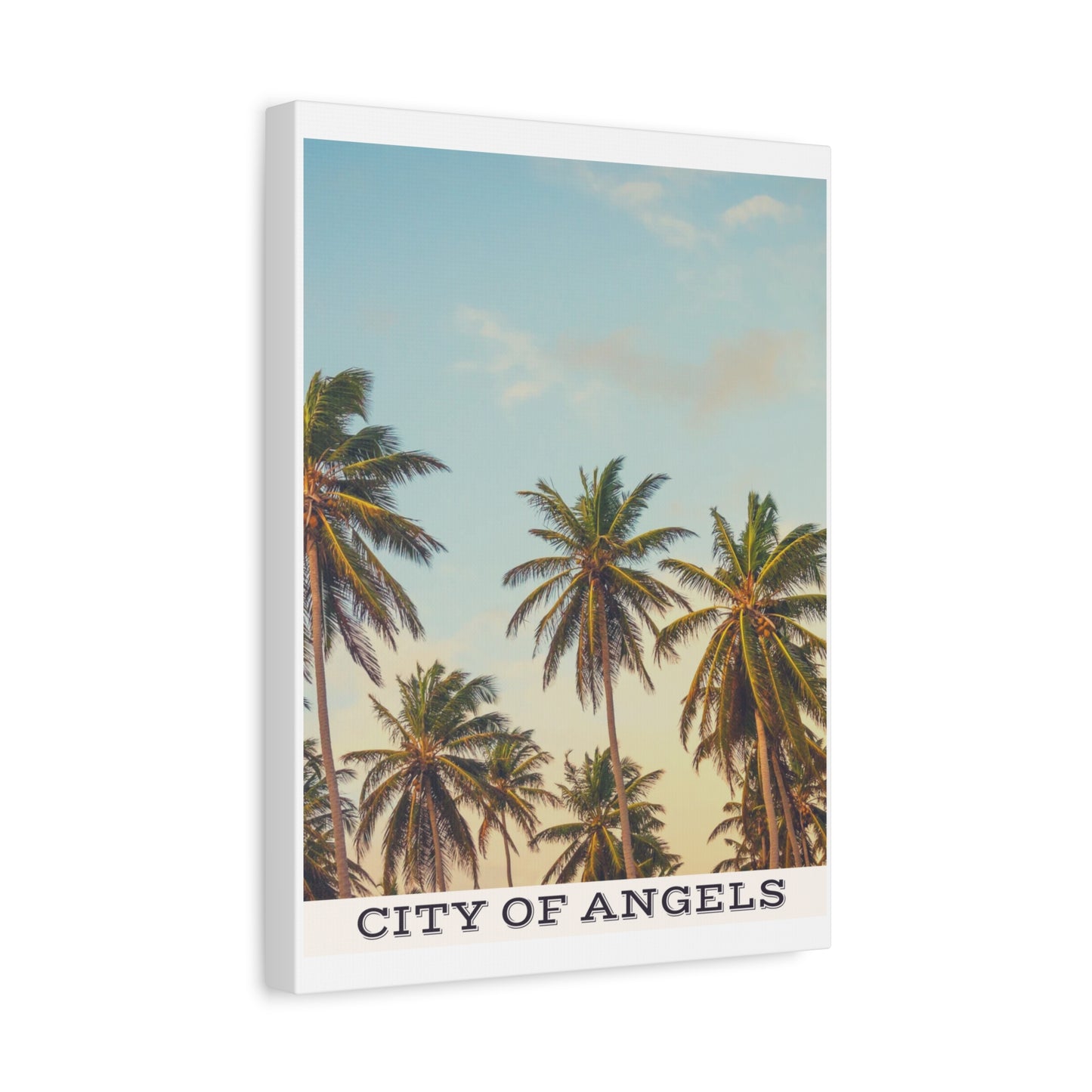 Tropical Palm Tree Canvas Print, City of Angeles Tropical Wall Art, Los Angeles Beach Decor, California Nature Photography, Home Decoration, Gift for Beach Lovers