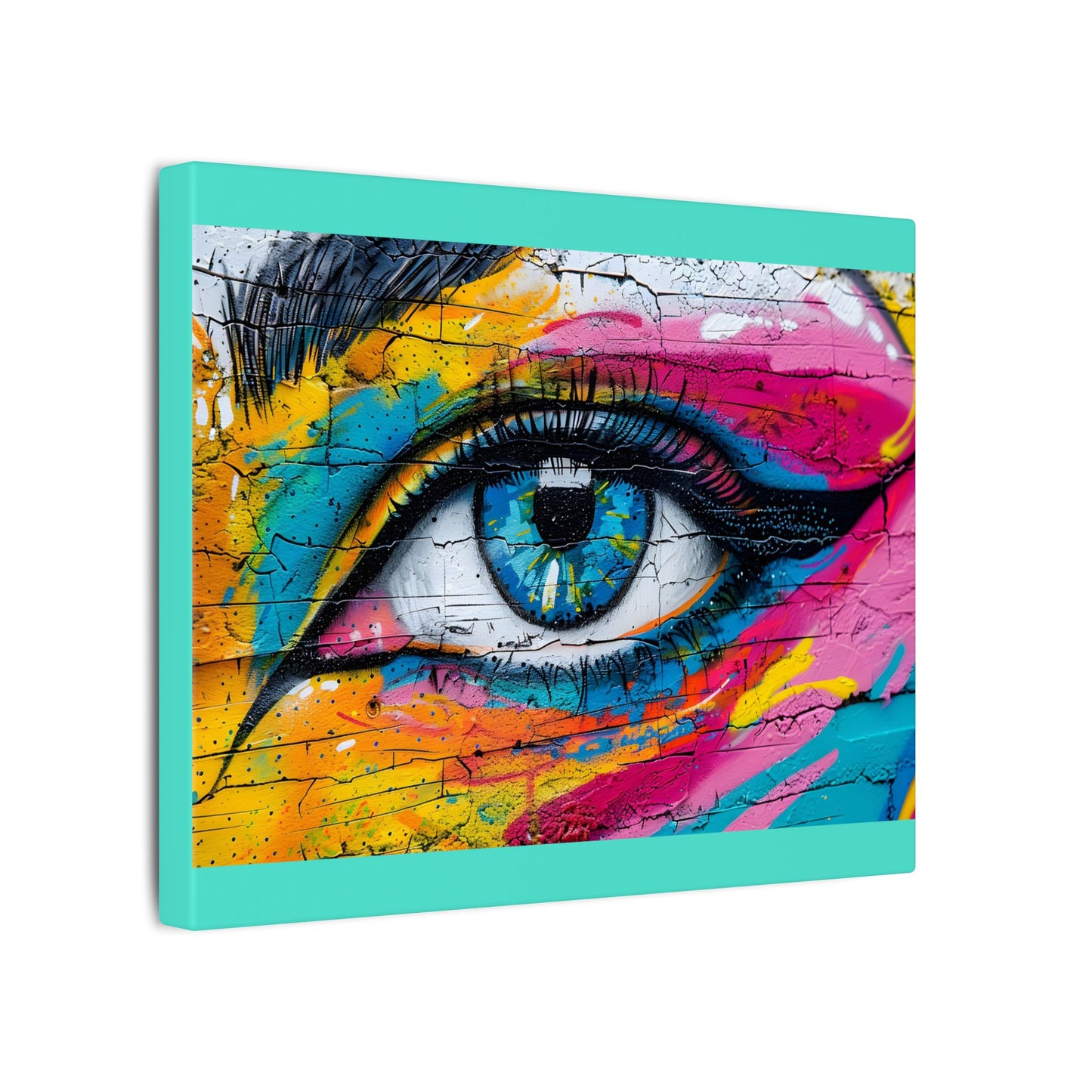 Colorful Eye Street Art Matte Canvas Print